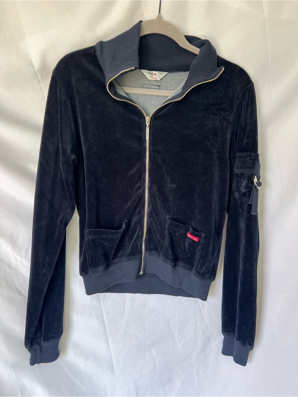 Women’s HARD TAIL Velour Navy* Full Zip Pocket Jacket